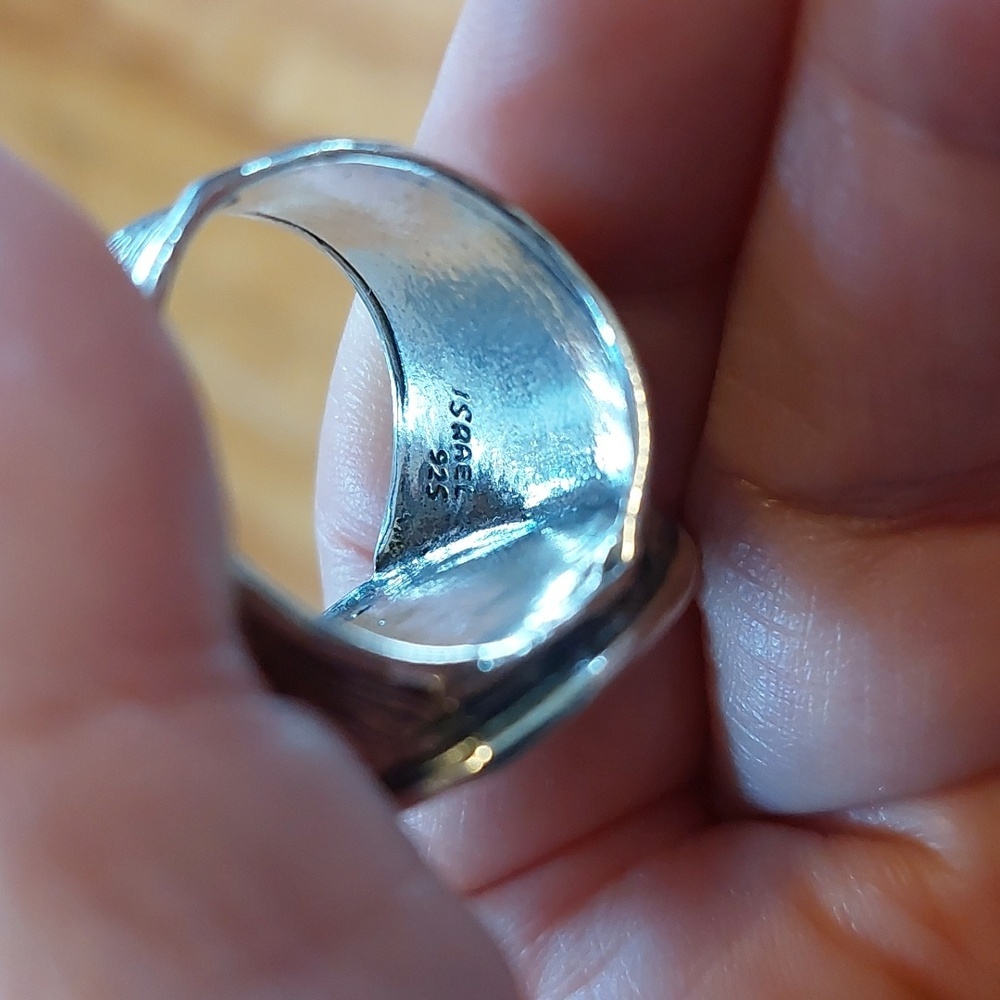 Sterling Silver Opal Statement Ring - White Opal - Picture 3 of 9